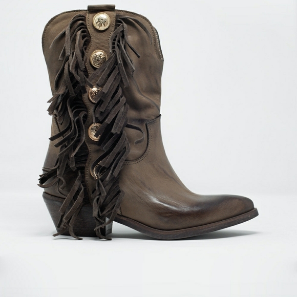Womens Western Fringe Boots - Picture 2 of 7